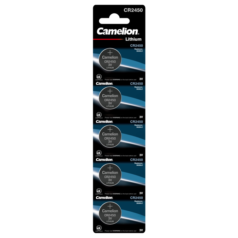 PACK 5 PILAS DE BOTON DE LITIO CR2450 CAMELION PACK 5 PILAS DE BOTON DE LITIO CR2450 CAMELION