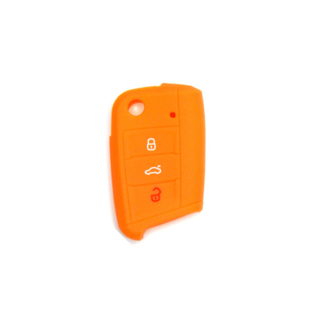FUNDA MANDO VW-SEAT-SKODA NARANJA 3 BOTONES