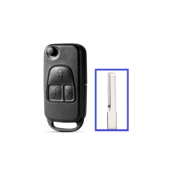 CARCASA MANDO PLEGABLE MERCEDES 3 BOTONES HU64