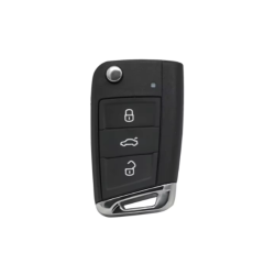 CARCASA TELEMANDO MQB VAG 3 BOTONES HU162 CROMADO