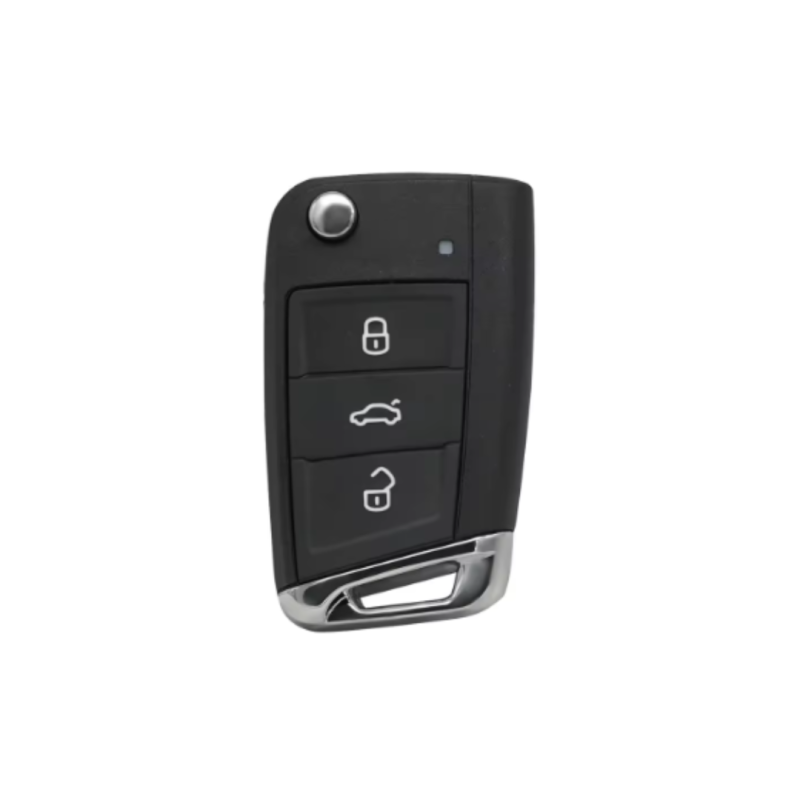 CARCASA TELEMANDO MQB VAG 3 BOTONES HU162 CROMADO