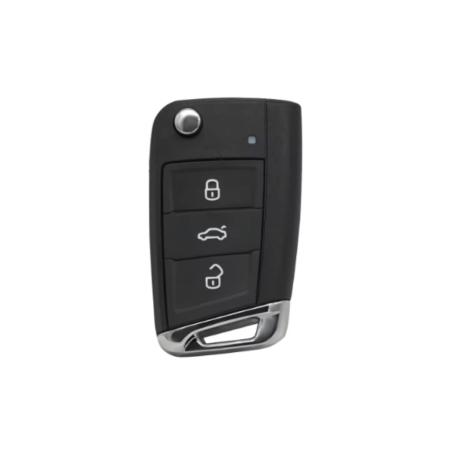 CARCASA TELEMANDO MQB VAG 3 BOTONES HU162 CROMADO
